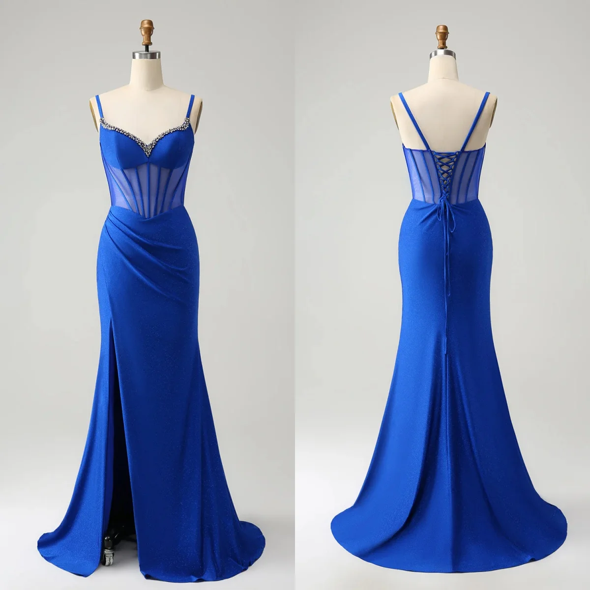 Elegant Blue Evening Dresses Glitter Crystals Sleeveless Women Prom Gowns Side Split Floor Length Customized Wedding Party Gowns
Elegant Blue Evening Dresses Glitter Crystals Sleeveless Women Prom Gowns Side Split Floor Length Customized Wedding Party Gowns