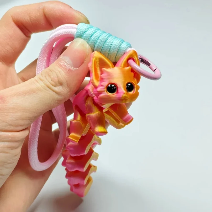 3D Printed Cute Fox Ornament Model with Multiple Joints Movable ,beautiful Eyes, Hanging Rope Room Decoration Accessories Gifts
3D Printed Cute Fox Ornament Model with Multiple Joints Movable ,beautiful Eyes, Hanging Rope Room Decoration Accessories Gifts