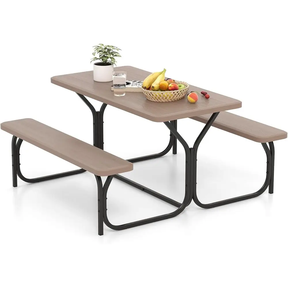 Outdoor All-Weather Metal Picnic Table Bench Set with Wood-Texture for Backyard, Poolside, and Patio Dining
Outdoor All-Weather Metal Picnic Table Bench Set with Wood-Texture for Backyard, Poolside, and Patio Dining