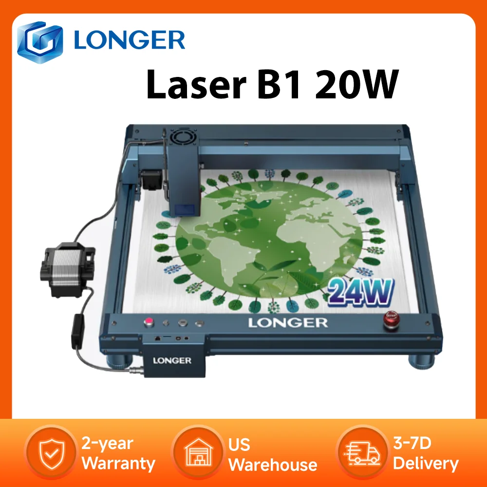LONGER Laser B1 20W Engraver Cutting Machine Auto Air-assist Wifi Control 450x440mm High Speed Engraving Diode Laser Technology
LONGER Laser B1 20W Engraver Cutting Machine Auto Air-assist Wifi Control 450x440mm High Speed Engraving Diode Laser Technology