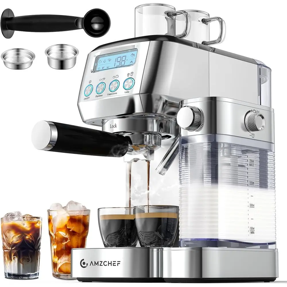 hine with Upgraded Automatic Milk rother, 20 Bar puccino hines with LCD Display or Home Gits, Latte Coee Maker with Dual Wall &
hine with Upgraded Automatic Milk rother, 20 Bar puccino hines with LCD Display or Home Gits, Latte Coee Maker with Dual Wall &
