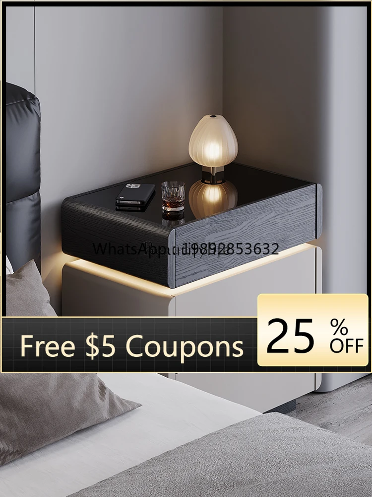 FF Italian minimalist solid wood bedside table with lamp light luxury high sense modern simple storage cabinet
FF Italian minimalist solid wood bedside table with lamp light luxury high sense modern simple storage cabinet