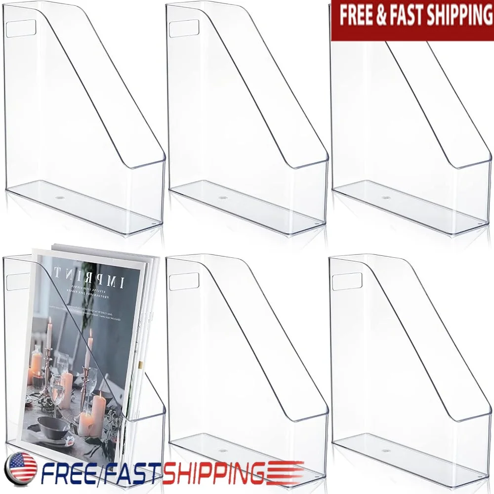 6 Pcs Clear Acrylic Magazine File Holder Lightweight Desk Organizer Portable Vertical Document Storage with Handle Office Study
6 Pcs Clear Acrylic Magazine File Holder Lightweight Desk Organizer Portable Vertical Document Storage with Handle Office Study