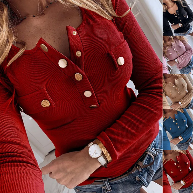 Sexy Trendy Women T Shirt 2025 Spring Autumn Long Sleeve Solid Color Slim Fit Buttons Ribbed Slim Low-cut Female Streetwear Tops
Sexy Trendy Women T Shirt 2025 Spring Autumn Long Sleeve Solid Color Slim Fit Buttons Ribbed Slim Low-cut Female Streetwear Tops