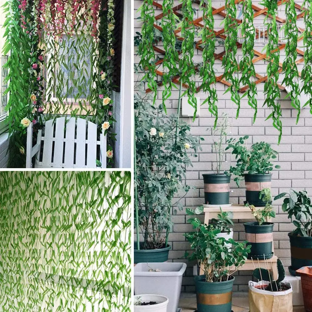 AA94-70Pcs 420Ft Artificial Willow Leaves Fake Hanging Vines Wicker Vine Used For Wedding Garden Balcony Courtyard Decoration
AA94-70Pcs 420Ft Artificial Willow Leaves Fake Hanging Vines Wicker Vine Used For Wedding Garden Balcony Courtyard Decoration