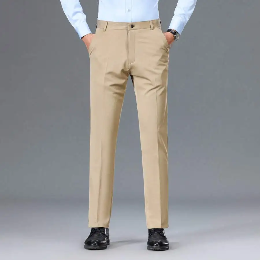 Men’s Beige Slim Fit Wrinkle-Free Elastic Business Casual Trousers Straight Cut Solid Color Workwear For Office Or Daily Wear
Men’s Beige Slim Fit Wrinkle-Free Elastic Business Casual Trousers Straight Cut Solid Color Workwear For Office Or Daily Wear