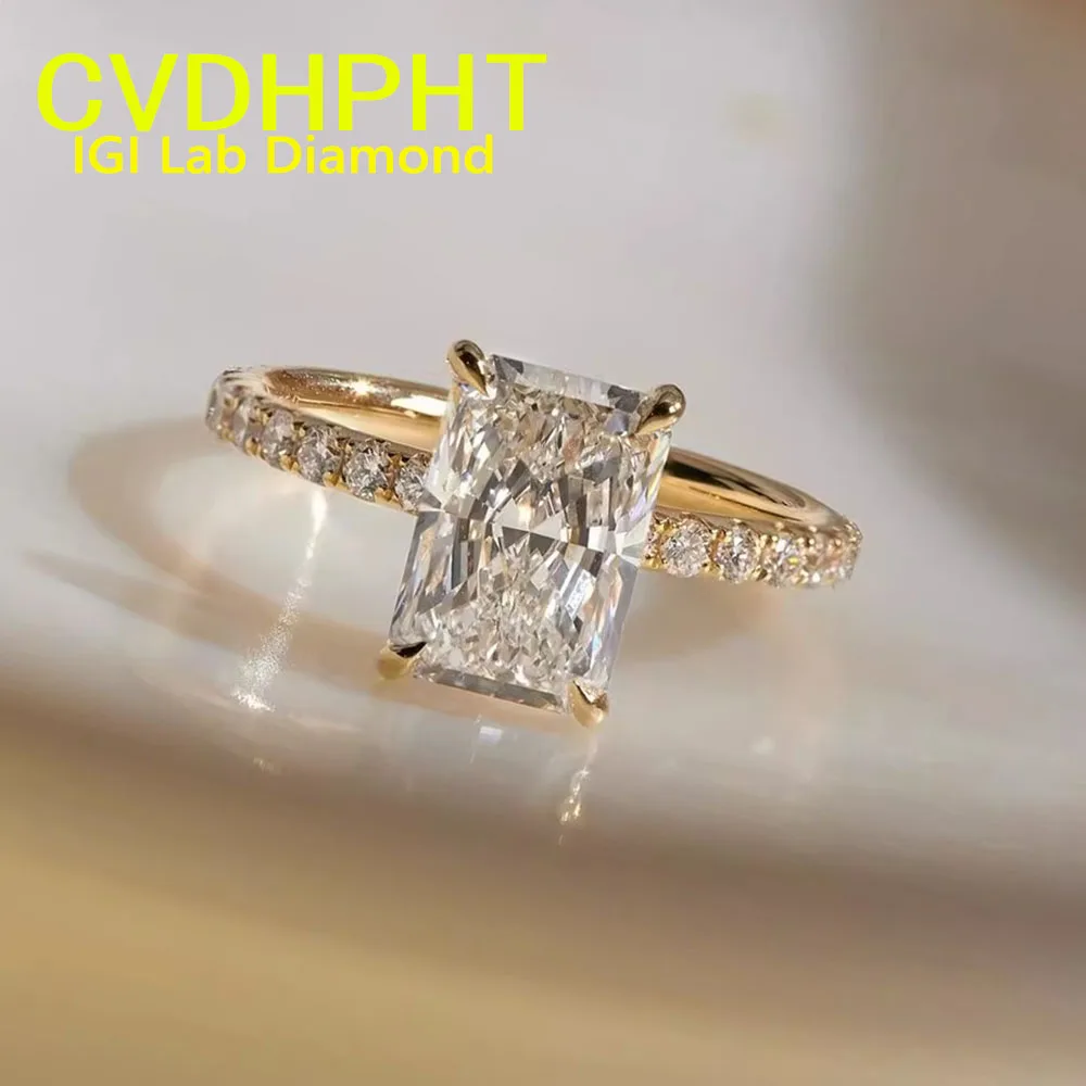 Radiant D Color 1 2 3Ct IGI Lab Growing Diamond Ring Solid 18K Yellow Gold Diamond Ring wedding ring Factory custom Engagement
Radiant D Color 1 2 3Ct IGI Lab Growing Diamond Ring Solid 18K Yellow Gold Diamond Ring wedding ring Factory custom Engagement