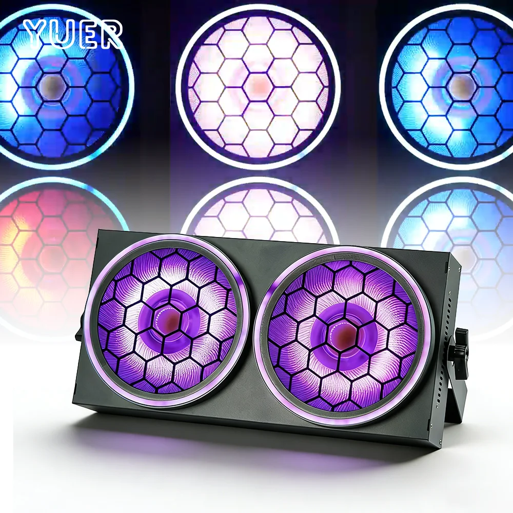 YUER 2X100W LED Blinder Light RGB Star-Flashing Two-Eyed Audience Light Cool Warm White Lighting DMX512 For DJ Disco Party Bar
YUER 2X100W LED Blinder Light RGB Star-Flashing Two-Eyed Audience Light Cool Warm White Lighting DMX512 For DJ Disco Party Bar