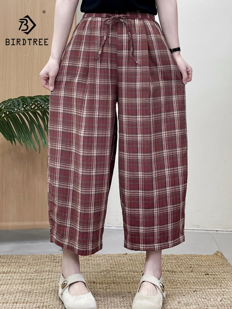 New 2026 Summer Women Cotton Yarn Trousers, Elastic Waist Plaid Lace-up, Mori Girl Casual British Style Wide-leg Pants B65527CC
New 2026 Summer Women Cotton Yarn Trousers, Elastic Waist Plaid Lace-up, Mori Girl Casual British Style Wide-leg Pants B65527CC