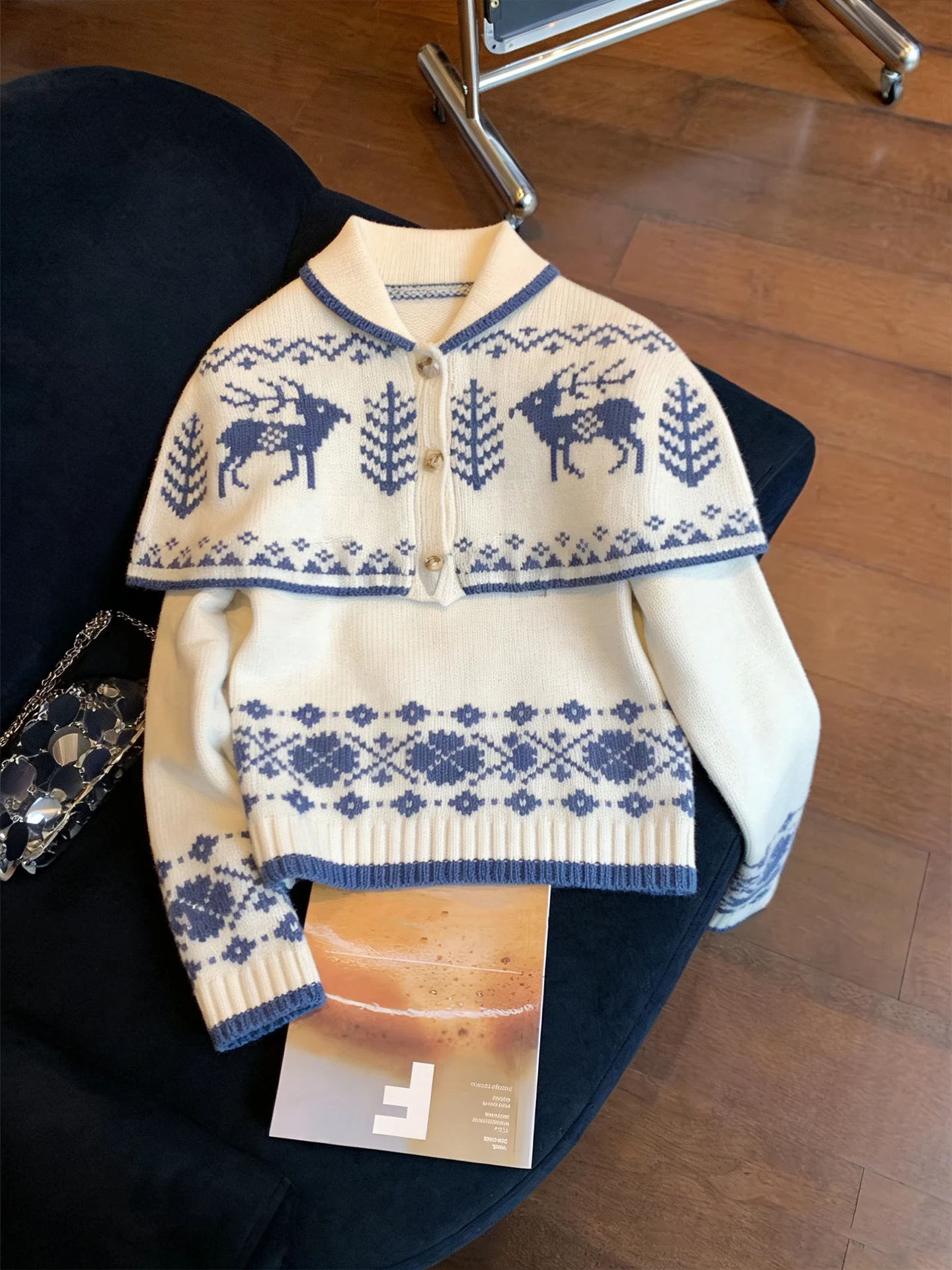American Retro Fair Isle Knitted awl Cowl Ne Casual Sle Women's Top Faionable Spring Autumn Versatile Comfortable
American Retro Fair Isle Knitted awl Cowl Ne Casual Sle Women's Top Faionable Spring Autumn Versatile Comfortable
