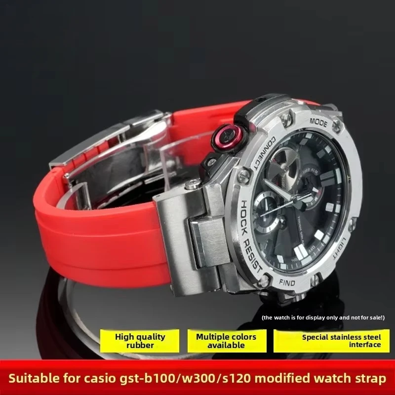 Резиновый ремешок для часов Casio G-SHOCK Steel Heart GST-S130/S110/S120/W130L/B100/W300 Модифицированный мужской силиконовый ремешок для часов Аксессуары
Резиновый ремешок для часов Casio G-SHOCK Steel Heart GST-S130/S110/S120/W130L/B100/W300 Модифицированный мужской силиконовый ремешок для часов Аксессуары