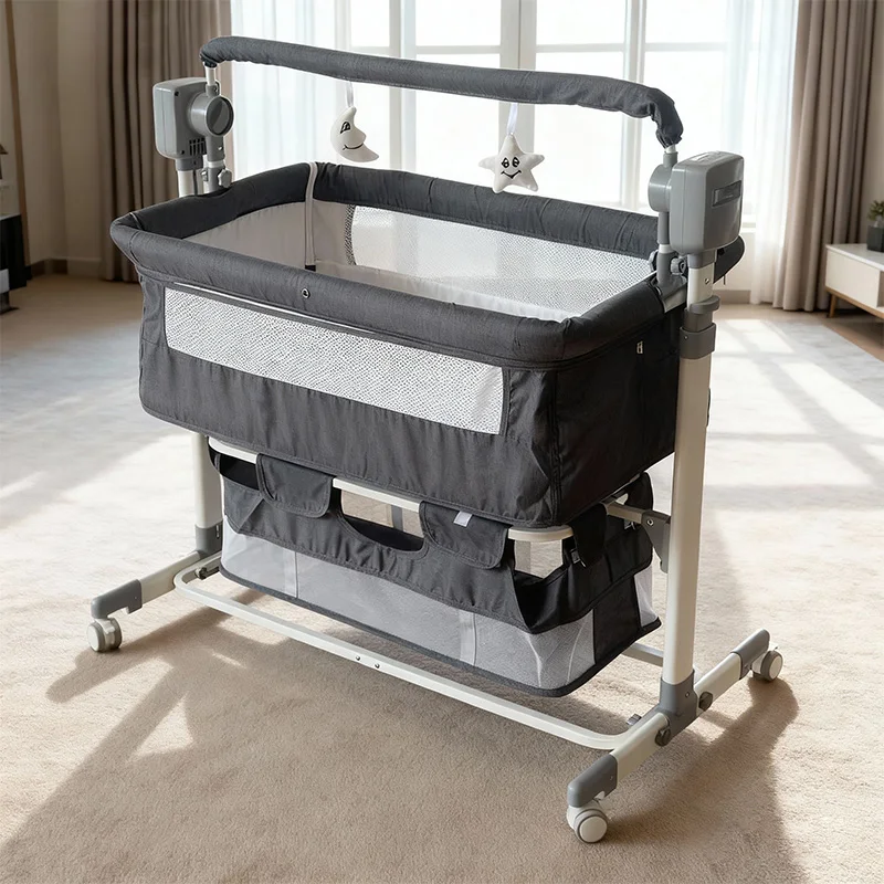 Легкосборная многофункциональная детская кроватка-люлька с электроприводом, металлическая, современная, для малышей
Легкосборная многофункциональная детская кроватка-люлька с электроприводом, металлическая, современная, для малышей