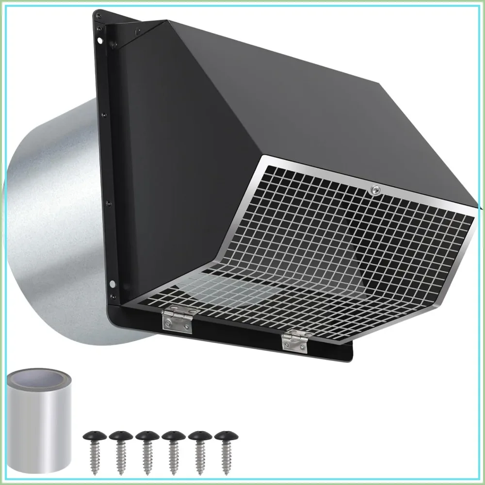 8 Inch Wall Vent Hood, Outdoor Exhaust Cover with Screen and Damper, Galvanized Steel for Kitchen, HVAC, Dryer
8 Inch Wall Vent Hood, Outdoor Exhaust Cover with Screen and Damper, Galvanized Steel for Kitchen, HVAC, Dryer