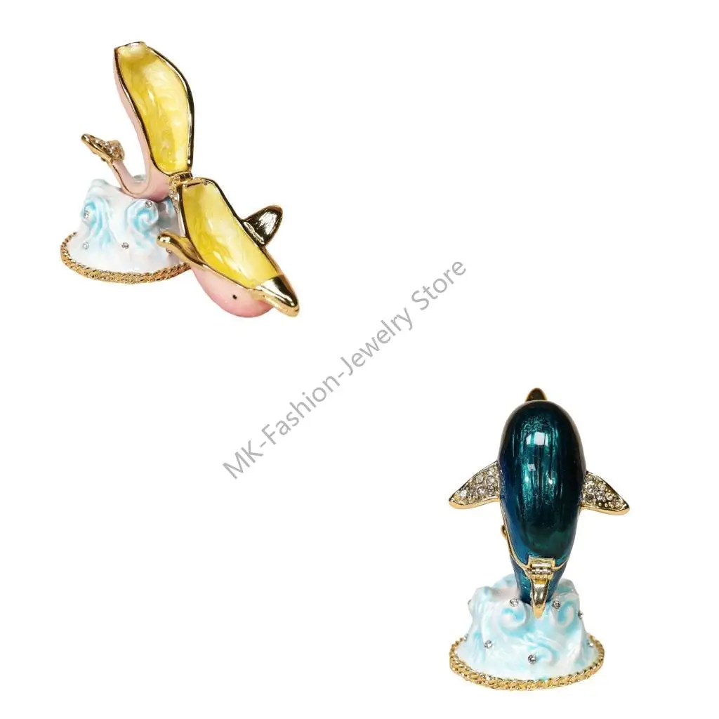 Q6PF Artistic Hand Painted Dolphin Trinket Box Jewelry Container Alloy Texture
Q6PF Artistic Hand Painted Dolphin Trinket Box Jewelry Container Alloy Texture