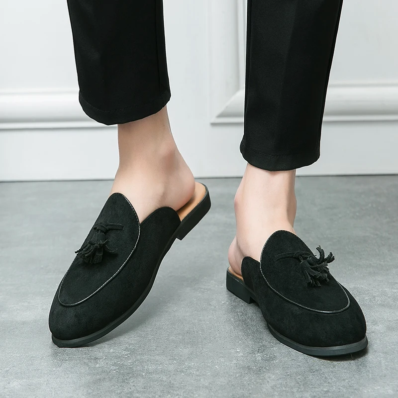 New Suede Leather No Follow-up Shoes Men's Casual Luxury Brand Handmade Comfort Home Loafers Men Slip-On Half Slippers Loafers
New Suede Leather No Follow-up Shoes Men's Casual Luxury Brand Handmade Comfort Home Loafers Men Slip-On Half Slippers Loafers