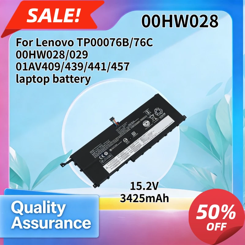 00HW028 00HW029 01AV409 01AV439 01AV441 01AV457 3425mAh High Quality Laptop Battery Compatible with Lenovo TP00076B TP00076C
00HW028 00HW029 01AV409 01AV439 01AV441 01AV457 3425mAh High Quality Laptop Battery Compatible with Lenovo TP00076B TP00076C