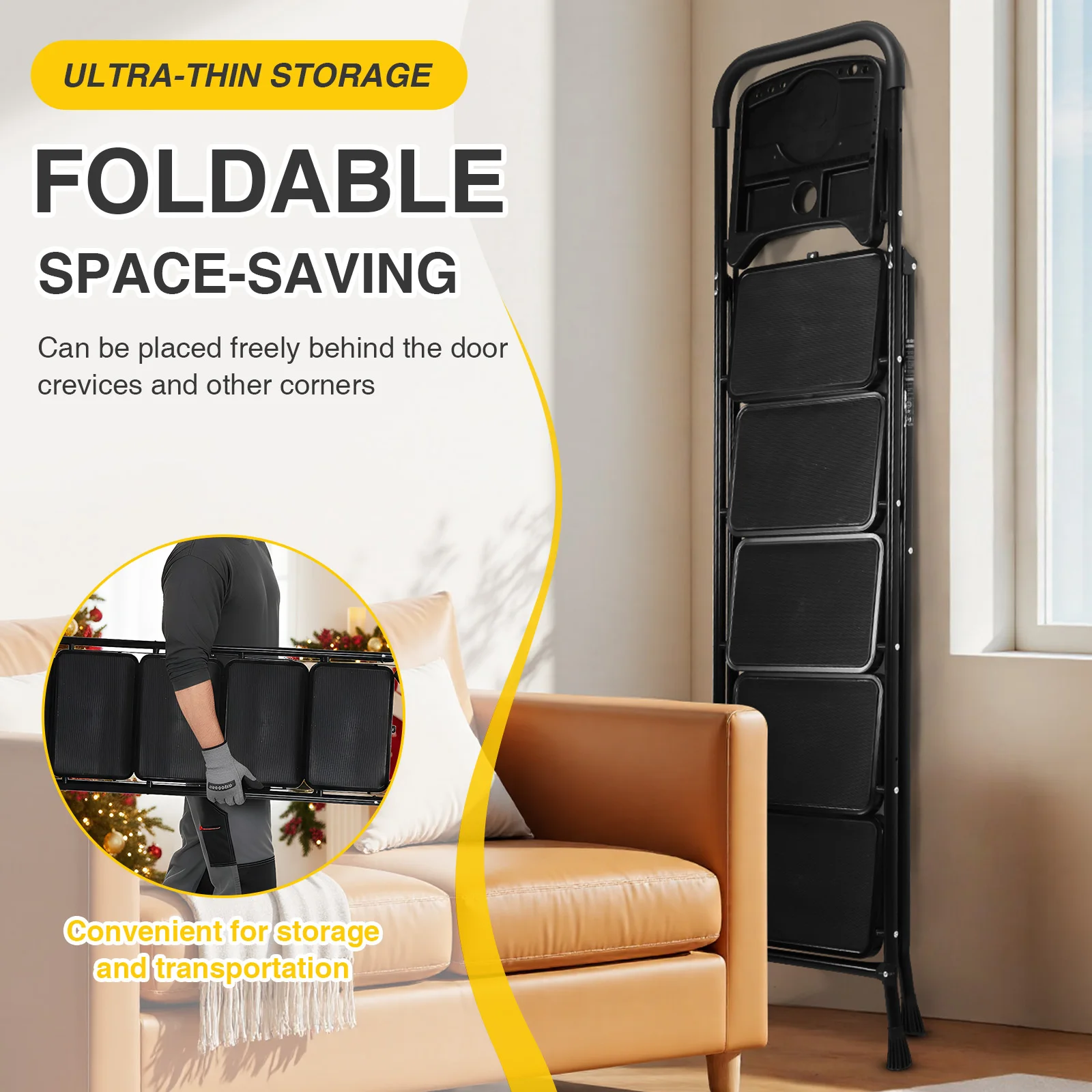 5 Step Ladder Folding Portable Ladder Support 330lbs Safety Locking with Wide Anti-Slip Pedal for Home and Office
5 Step Ladder Folding Portable Ladder Support 330lbs Safety Locking with Wide Anti-Slip Pedal for Home and Office