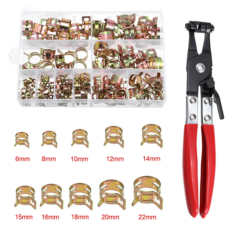100/200Pcs 65Mn Steel Spring Hose Clamp Inner Dia 6-22mm+1pc Swivel Clamp Plier Fuel/Silicone Vacuum Hose Clamps Pipe Clip Clamp
100/200Pcs 65Mn Steel Spring Hose Clamp Inner Dia 6-22mm+1pc Swivel Clamp Plier Fuel/Silicone Vacuum Hose Clamps Pipe Clip Clamp