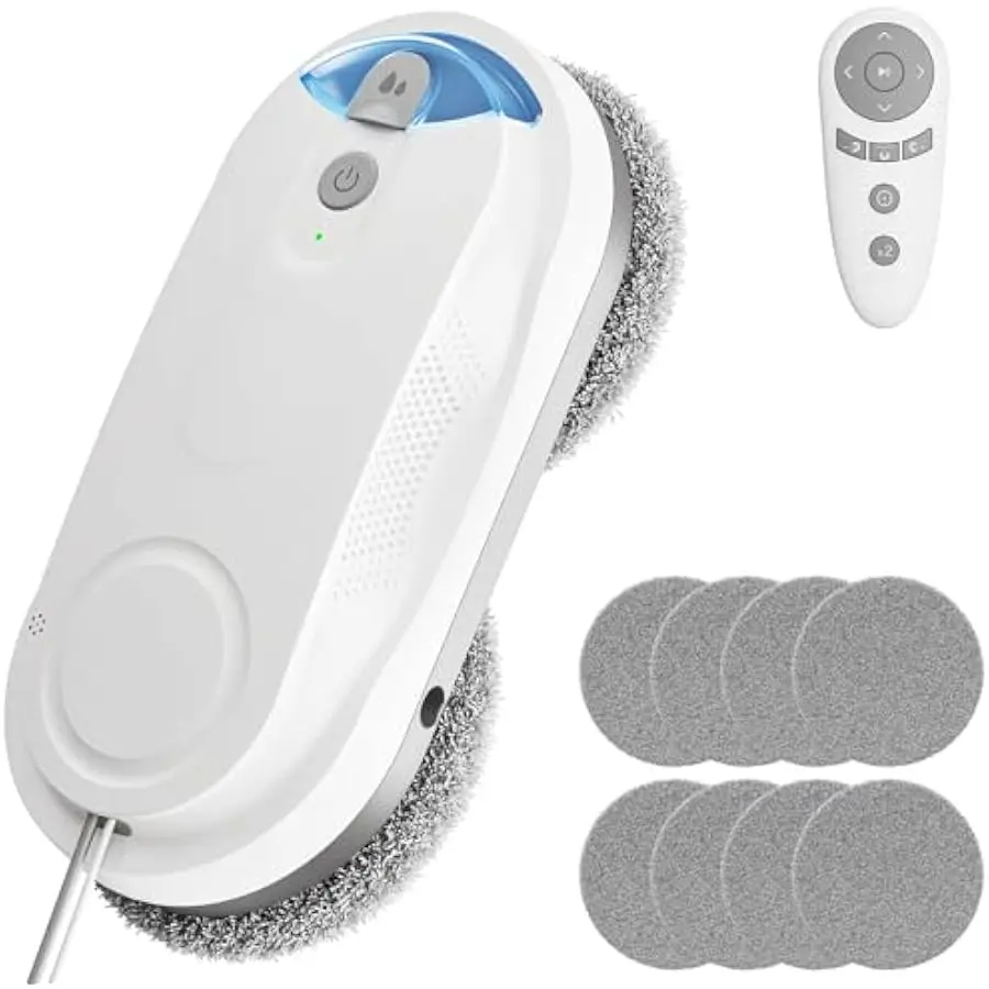 KKI Window Cleaning Robot, Auto Window Cleaner Robot, Dual Spray, Max 3200Pa, AI Path Planning & Edge Detection, Remote Control
KKI Window Cleaning Robot, Auto Window Cleaner Robot, Dual Spray, Max 3200Pa, AI Path Planning & Edge Detection, Remote Control