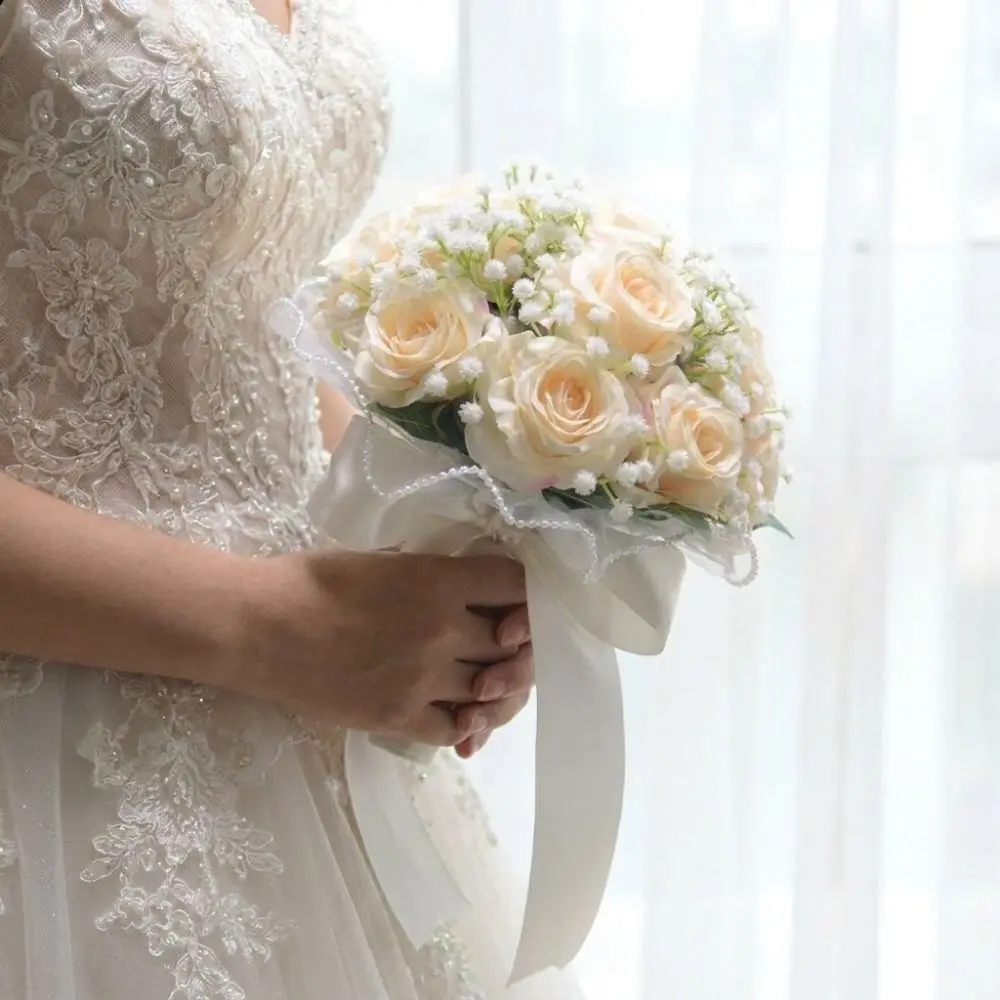 Baby's Breath Romantic Wedding Bouquets Exquisite Ribbon Bridal Bouquet Korean Style Artificial Silk Flowers White Rose Bouquet
Baby's Breath Romantic Wedding Bouquets Exquisite Ribbon Bridal Bouquet Korean Style Artificial Silk Flowers White Rose Bouquet