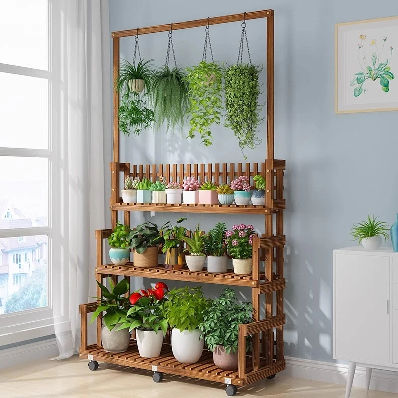 Balcony flower stand New multi-layer mobile shelf Simple solid wood living room floor type, ladder flower stand
Balcony flower stand New multi-layer mobile shelf Simple solid wood living room floor type, ladder flower stand