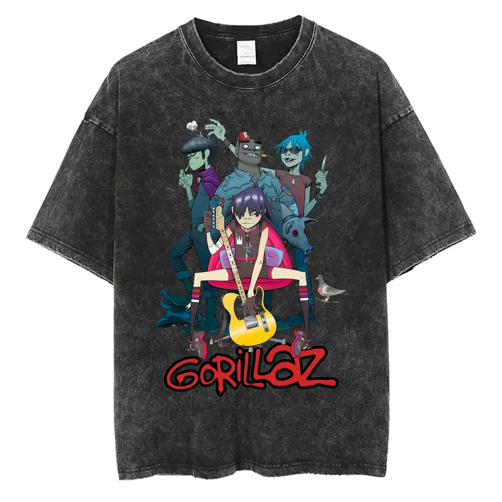 Best Famous British Alternative Rock Band Gorillaz Washed Vintage T-shirt Men Women Fashion Hip Hop Casual Oversized T Shirts
Best Famous British Alternative Rock Band Gorillaz Washed Vintage T-shirt Men Women Fashion Hip Hop Casual Oversized T Shirts