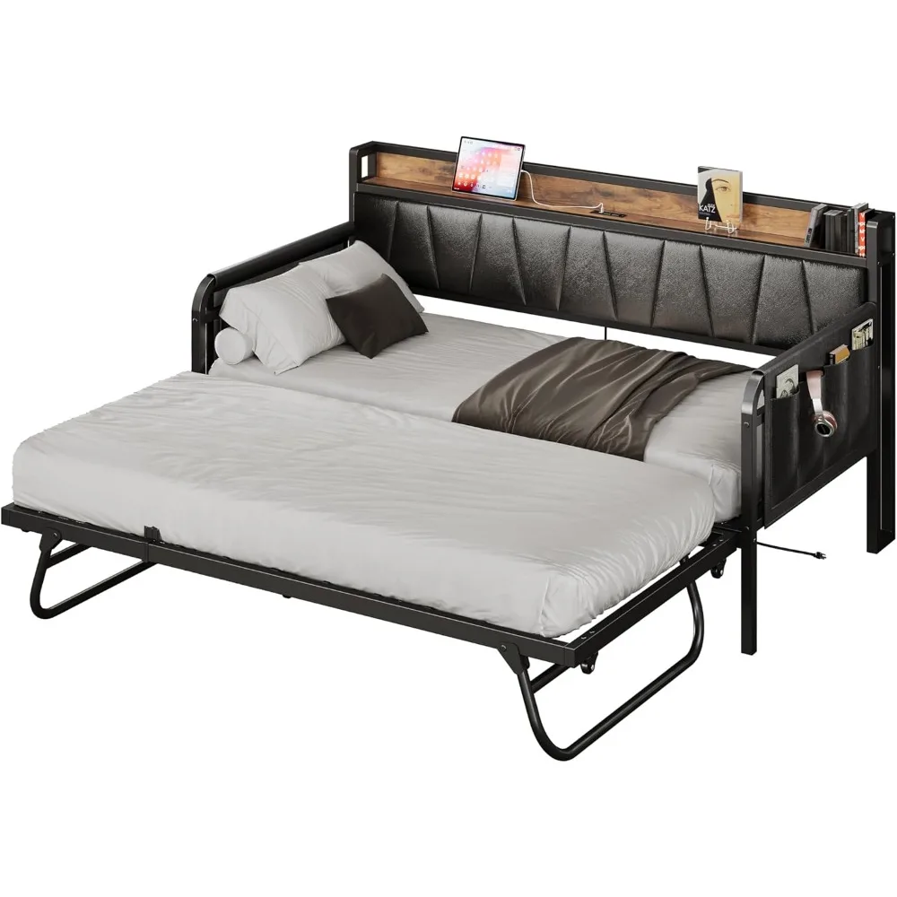 "LIKIMIO Twin Daybed with Storage, Trundle Bed, and Charging Station, Plush Sofa Bed with Reinforced Support"
"LIKIMIO Twin Daybed with Storage, Trundle Bed, and Charging Station, Plush Sofa Bed with Reinforced Support"