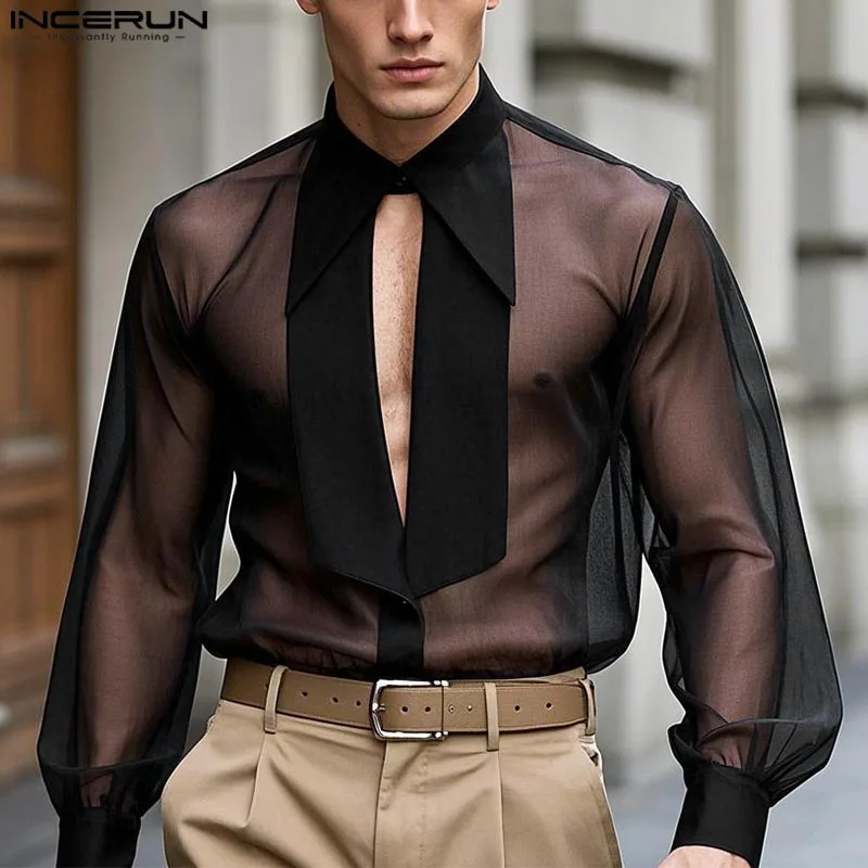 INCERUN Tops 2025 American Style Men's Fashion Sexy Perspective Contrasting Shirts Casual Clubwear Male Thin Long Sleeved Blouse
INCERUN Tops 2025 American Style Men's Fashion Sexy Perspective Contrasting Shirts Casual Clubwear Male Thin Long Sleeved Blouse