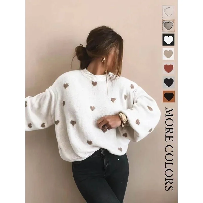 Heart Print Casual Sweater Women's Knittedwear Spring 2026 Fashion Trend Love Emblem Design Comfortable Soft Fabric Top
Heart Print Casual Sweater Women's Knittedwear Spring 2026 Fashion Trend Love Emblem Design Comfortable Soft Fabric Top