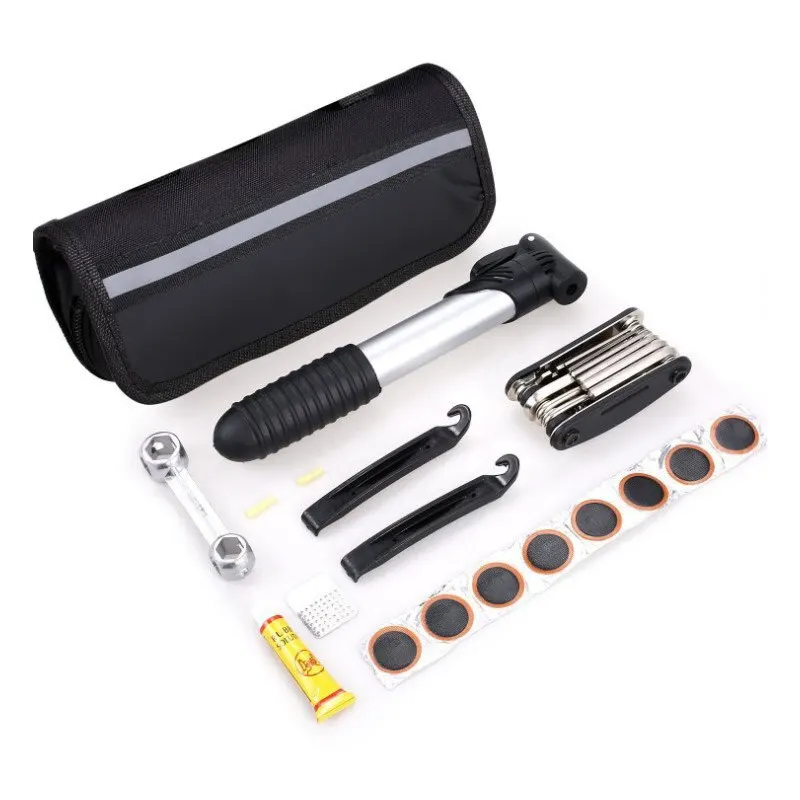 Portable Bicycle Repair Tools Kit Pump Tire Patch Multi-functional Wrench Bike Multi Tool Set with Storage Bag Cycling Equipment
Portable Bicycle Repair Tools Kit Pump Tire Patch Multi-functional Wrench Bike Multi Tool Set with Storage Bag Cycling Equipment