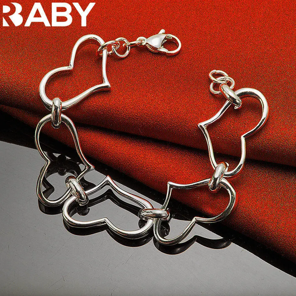 URBABY 925 Sterling Silver Heart Bracelet For Women Charming Jewelry Romantic Sweet Wedding Valentine's Day Gifts Accessories
URBABY 925 Sterling Silver Heart Bracelet For Women Charming Jewelry Romantic Sweet Wedding Valentine's Day Gifts Accessories