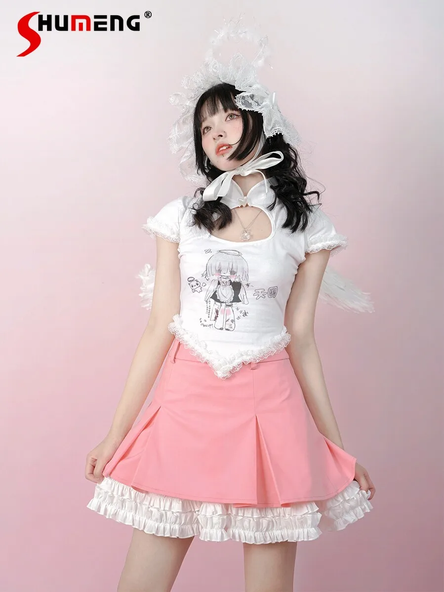 Original Japanese Style Cute Girl's Pink High-waisted Skirts Spring and Summer 2026 New Woman's Sweet Lace Mini Skirt Y2k Skirt
Original Japanese Style Cute Girl's Pink High-waisted Skirts Spring and Summer 2026 New Woman's Sweet Lace Mini Skirt Y2k Skirt