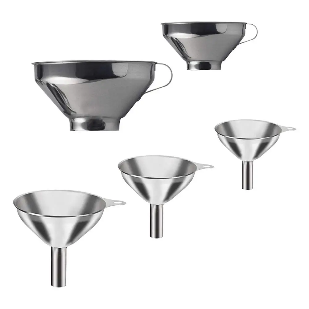 5pcs Jam Funnel Stainless Steel Wide Mouth Mini Funnels for Transferring Spice Powder Oil Reusable Kitchen Tools Safe Material
5pcs Jam Funnel Stainless Steel Wide Mouth Mini Funnels for Transferring Spice Powder Oil Reusable Kitchen Tools Safe Material