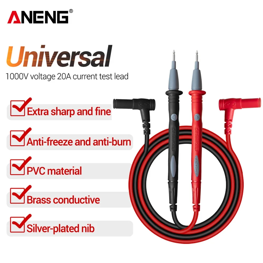 ANENG PT1003 Clamp meter Multimeter Universal Test Leads Cable 20A -PVC Cable -wire Needle-tip Tester Probe Wire Pen Cable test
ANENG PT1003 Clamp meter Multimeter Universal Test Leads Cable 20A -PVC Cable -wire Needle-tip Tester Probe Wire Pen Cable test