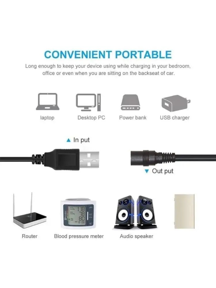 652F USB 5V To DC5521 Converters Cable USB to DC5.5x2.1mm Charging Cable 8 Adapters
652F USB 5V To DC5521 Converters Cable USB to DC5.5x2.1mm Charging Cable 8 Adapters