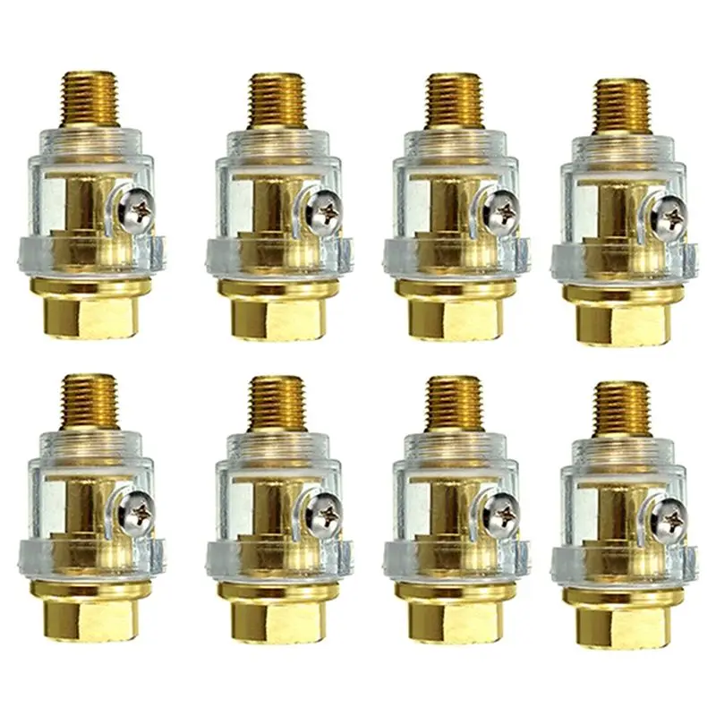 New Shown-8Pcs Mini Oiler Pneumatic Tool Replacement 1/4Inch NPT Oiler Oil Lubricator For Air Compression Air Tool Oiler -Yellow
New Shown-8Pcs Mini Oiler Pneumatic Tool Replacement 1/4Inch NPT Oiler Oil Lubricator For Air Compression Air Tool Oiler -Yellow