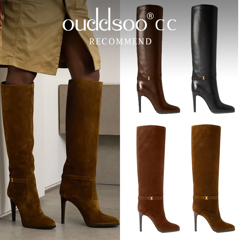 Ods Genuine Leather Knee-High Boots Black Pointed Stilettos Slip-On High-Heeled Women'S Boots Party Elegant Winter Shoes 414246
Ods Genuine Leather Knee-High Boots Black Pointed Stilettos Slip-On High-Heeled Women'S Boots Party Elegant Winter Shoes 414246