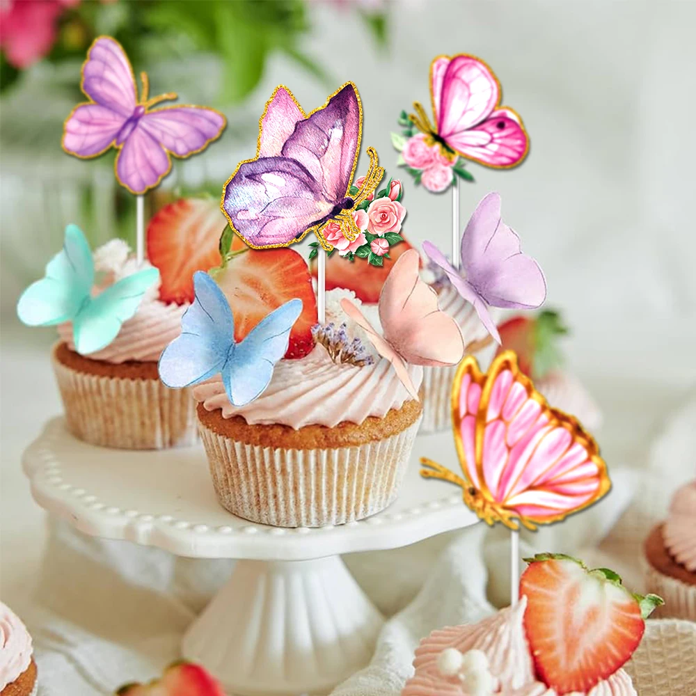 12/24pcs Butterfly Cake Decorations Pink Purple Butterfly Paper Cupcake Toppers Butterfly Themed Wedding Birthday Party Supplies
12/24pcs Butterfly Cake Decorations Pink Purple Butterfly Paper Cupcake Toppers Butterfly Themed Wedding Birthday Party Supplies