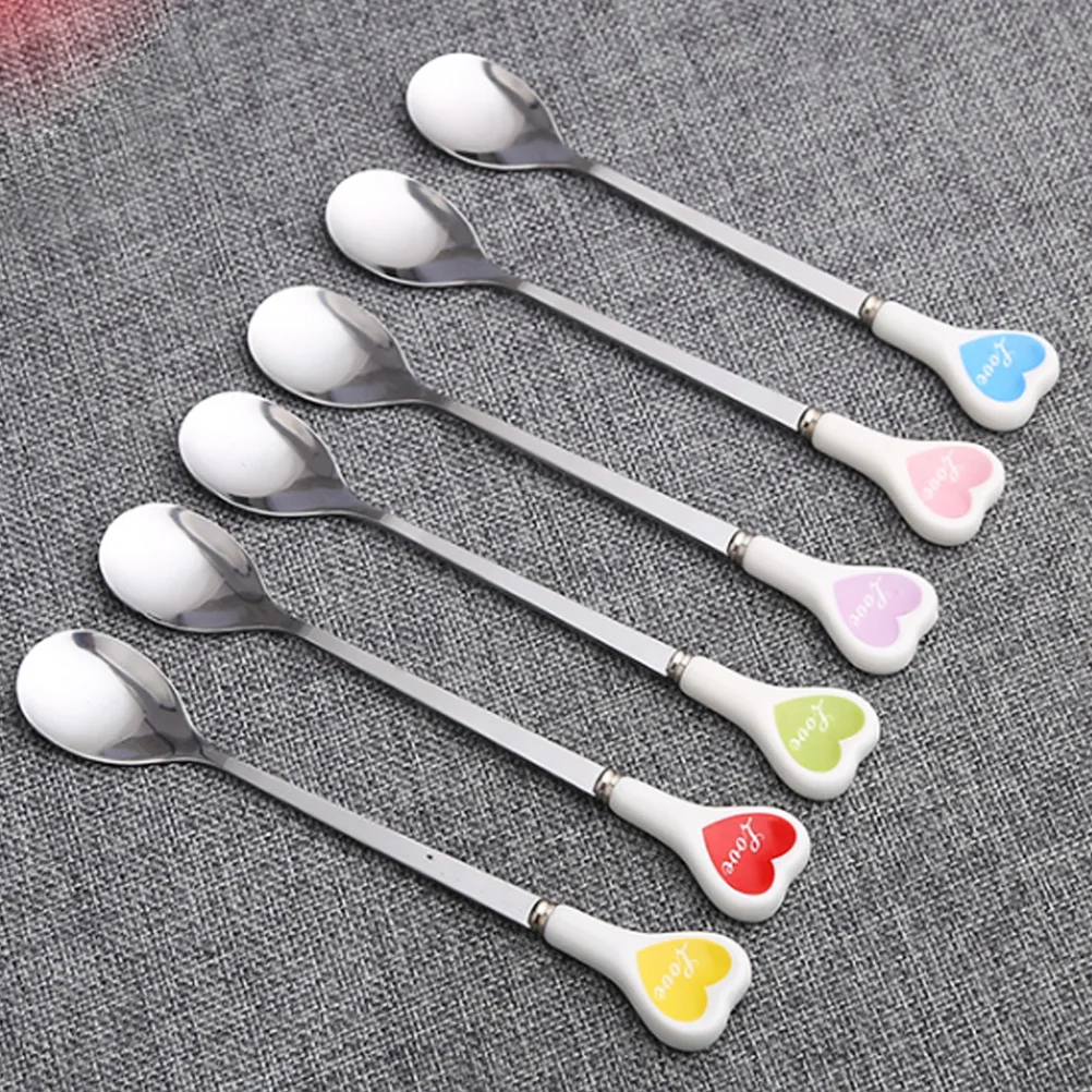 Stainless Steel Spoon Red Ceramic Love Heart Handle Tableware Coffee Dessert Stirring Spoon for Home Restaurant Bistro Bar
Stainless Steel Spoon Red Ceramic Love Heart Handle Tableware Coffee Dessert Stirring Spoon for Home Restaurant Bistro Bar