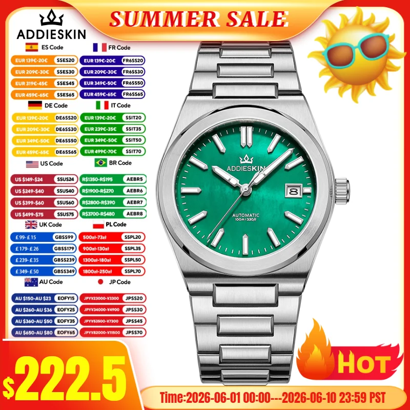 AddiesKin Top Brand Luxury Watches For Man Luminous Sapphire Glass Calendar Waterproof 100M Automatic Mechanical Watches Reloj
AddiesKin Top Brand Luxury Watches For Man Luminous Sapphire Glass Calendar Waterproof 100M Automatic Mechanical Watches Reloj
