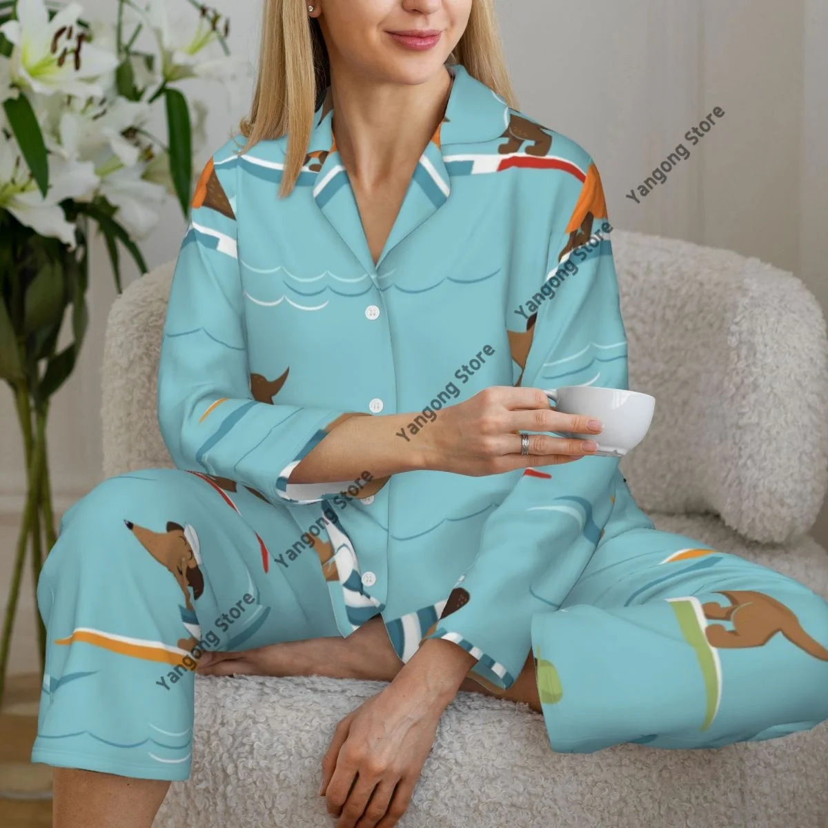 Веселая такса, собаки, серфинг, волны, женские пижамы, одежда для дома, одежда для сна из двух предметов, длинный пижамный комплект на пуговицах с длинными рукавами
Веселая такса, собаки, серфинг, волны, женские пижамы, одежда для дома, одежда для сна из двух предметов, длинный пижамный комплект на пуговицах с длинными рукавами