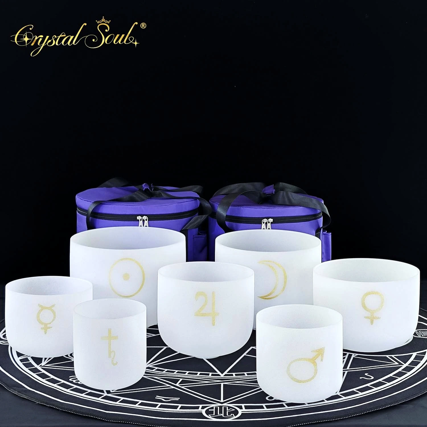7 Chakra 432hz planetary white frosted Crystal singing bowl with bag and accessories
7 Chakra 432hz planetary white frosted Crystal singing bowl with bag and accessories