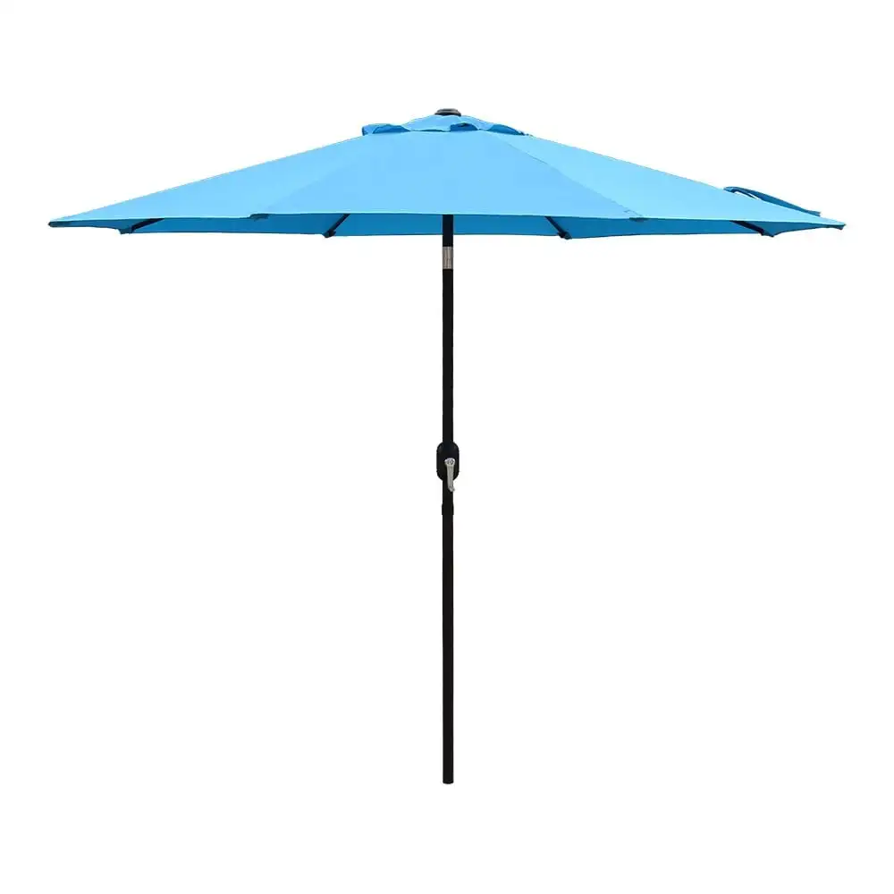 9ft Outdoor Patio Umbrella with Crank Handle and Push Button Tilt - Aqua
9ft Outdoor Patio Umbrella with Crank Handle and Push Button Tilt - Aqua