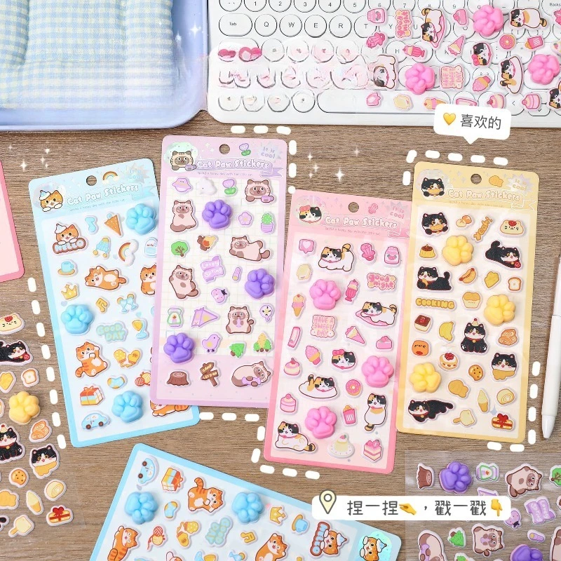 Cute 3D Soft Adorable Cat Paw Stickers Stress-Relief Squeeze Fun Stickers Phone Case and Water Cup Stickers
Cute 3D Soft Adorable Cat Paw Stickers Stress-Relief Squeeze Fun Stickers Phone Case and Water Cup Stickers