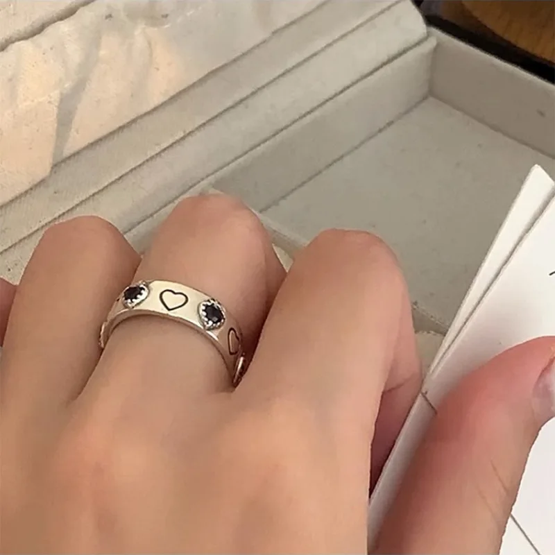 PANJBJ 925 Sterling Silver Love Heart Zircon Ring for Women Girl Retro Adjustable Korean Jewelry Birthday Gift Dropshipping
PANJBJ 925 Sterling Silver Love Heart Zircon Ring for Women Girl Retro Adjustable Korean Jewelry Birthday Gift Dropshipping