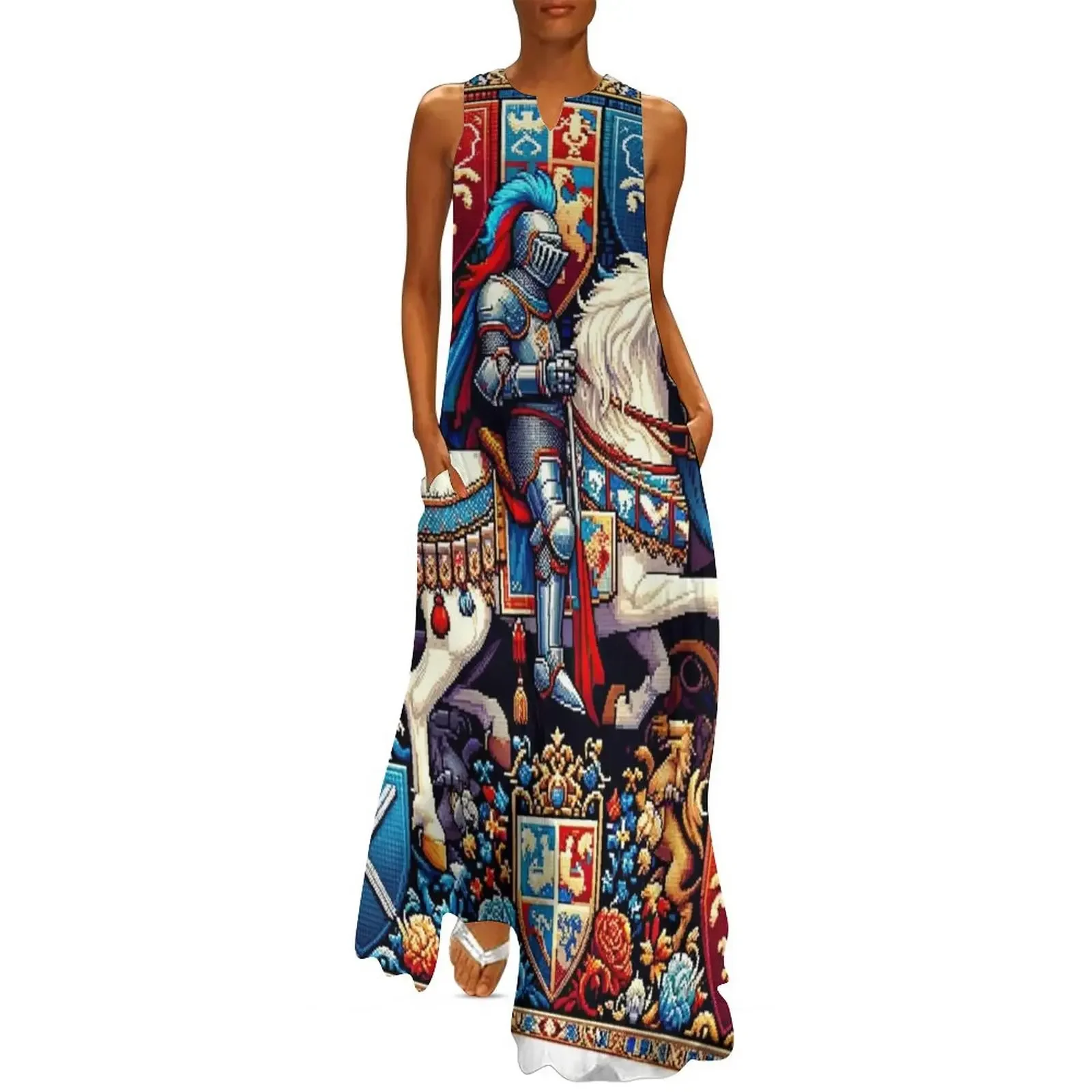 seamless pattern knight kingdom designs and elements reminiscent of mythical creatures or medieval scenes Long Dress
seamless pattern knight kingdom designs and elements reminiscent of mythical creatures or medieval scenes Long Dress