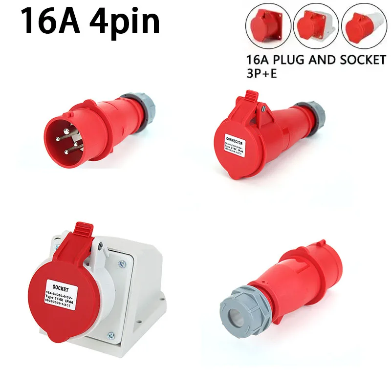 EU Electrical Industrial Plug and Socket IP44 4Pin16A AC 380-415V High Power Waterproof Male Famale Cable Connector Equipment
EU Electrical Industrial Plug and Socket IP44 4Pin16A AC 380-415V High Power Waterproof Male Famale Cable Connector Equipment