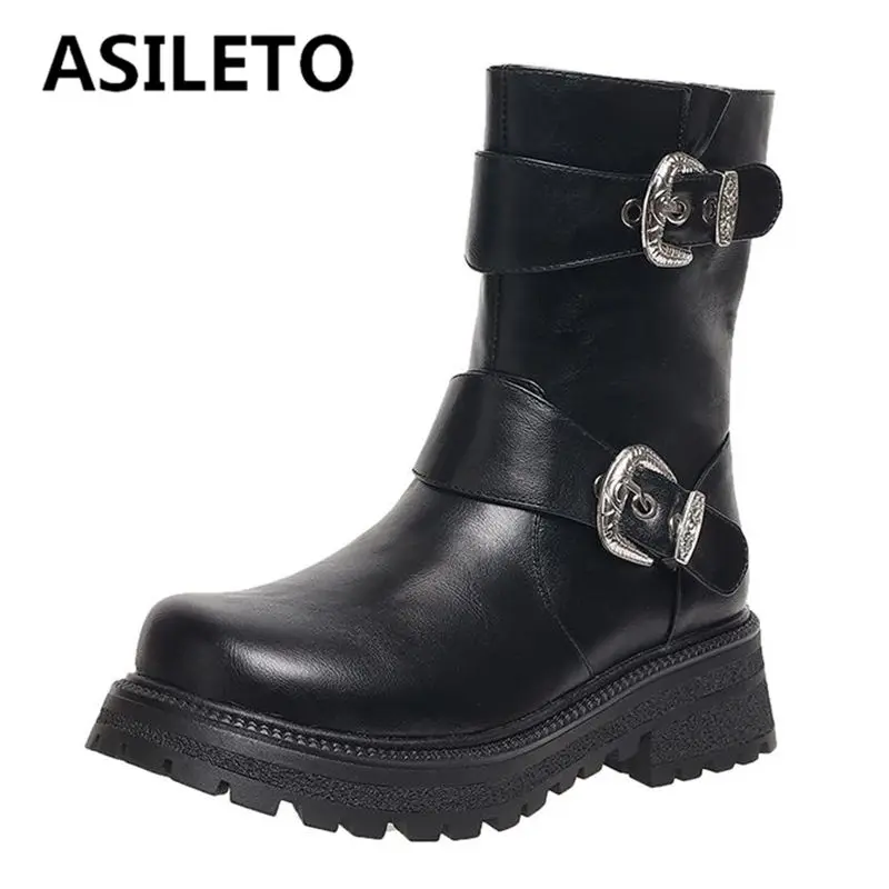 ASILETO Classic Female Boots Round Toe Platform Block Heelw 4.5cm Zipper Belt Buckles Small Size 31 32 33 Leisure Daily Bota
ASILETO Classic Female Boots Round Toe Platform Block Heelw 4.5cm Zipper Belt Buckles Small Size 31 32 33 Leisure Daily Bota