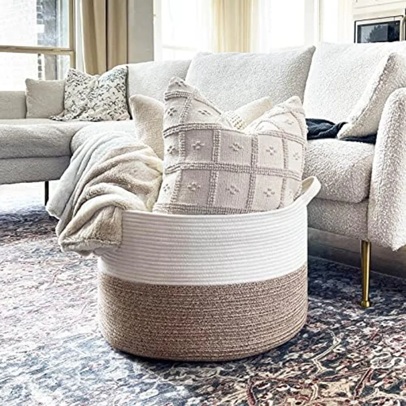 Cotton Rope Basket About 22Inch X 14Inch Toy Basket With Handle Storage Comforter
Cotton Rope Basket About 22Inch X 14Inch Toy Basket With Handle Storage Comforter