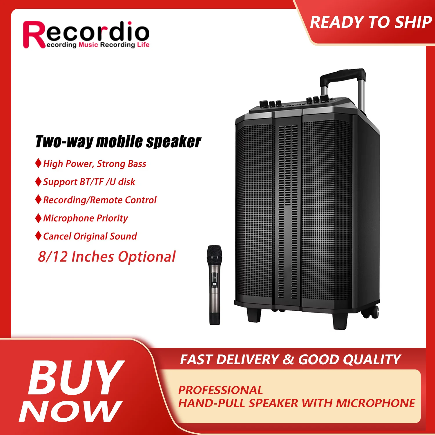 GAT-KD801A Mobile Speaker Outdoor Square Karaoke Party 8-inch High-power Speaker With Dual Microphones High Sound Quality
GAT-KD801A Mobile Speaker Outdoor Square Karaoke Party 8-inch High-power Speaker With Dual Microphones High Sound Quality